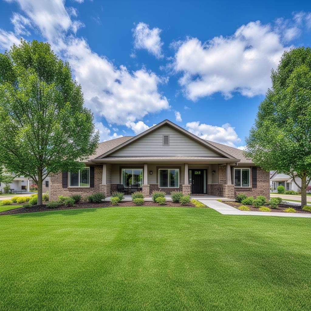 Updated brick rambler in Edina with mature trees and manicured lawn
